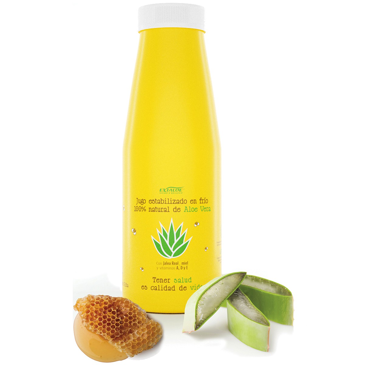 Jugo puro de aloe vera con jalea real y vitamina D