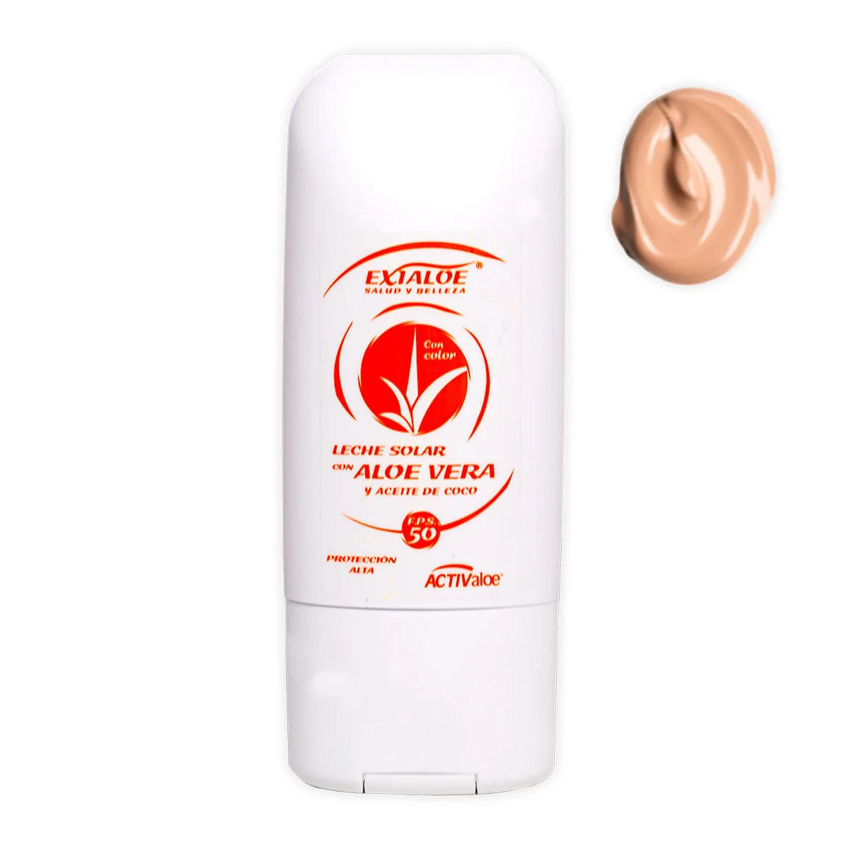 leche-solar crema solar-fp-50 con color aloe vera exialoe todoaloe